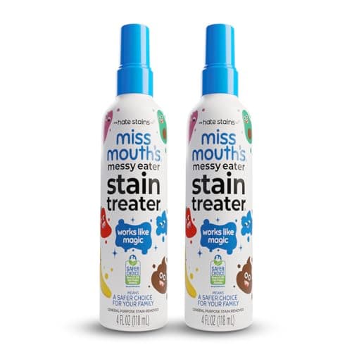 Miss Mouth's Messy Eater Stain Treater Spray - 4oz 2 Pack Stain Remover - Newborn & Baby Essentials - No Dry Cleaning Food, Grease, Coffee Off Laundry, Underwear, Fabric